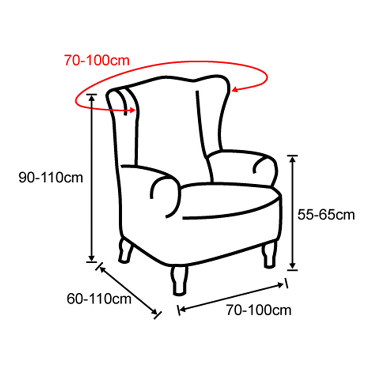 Housse de Fauteuil à Oreilles Superélastique Willy